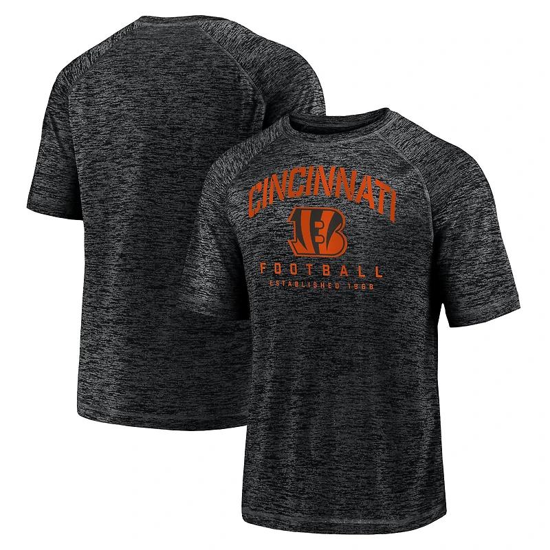 Men's Fanatics Black Cincinnati Bengals Shade Battle Ready Raglan Space-Dye T-Shirt