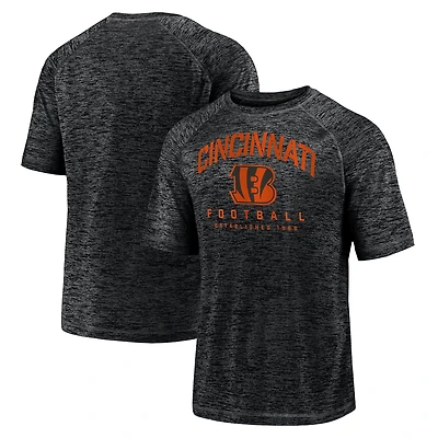 Men's Fanatics Black Cincinnati Bengals Shade Battle Ready Raglan Space-Dye T-Shirt