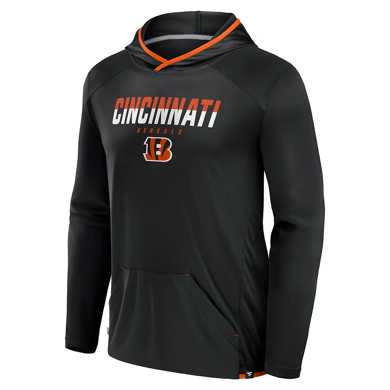 Men's Fanatics Black Cincinnati Bengals Transitional Defender Hoodie Long Sleeve T-Shirt
