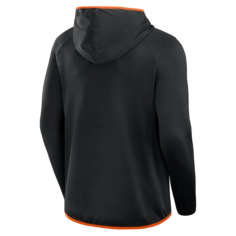 Men's Fanatics Black Cincinnati Bengals Transitional Defender Hoodie Long Sleeve T-Shirt