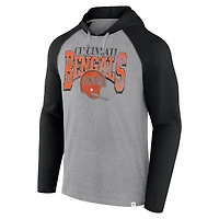 T-shirt à capuche manches longues Fanatics pour hommes, gris/noir, Cincinnati Bengals Under Center