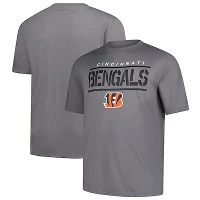 T-shirt Fanatics gris chiné pour homme, coupe grande et taille, des Bengals de Cincinnati