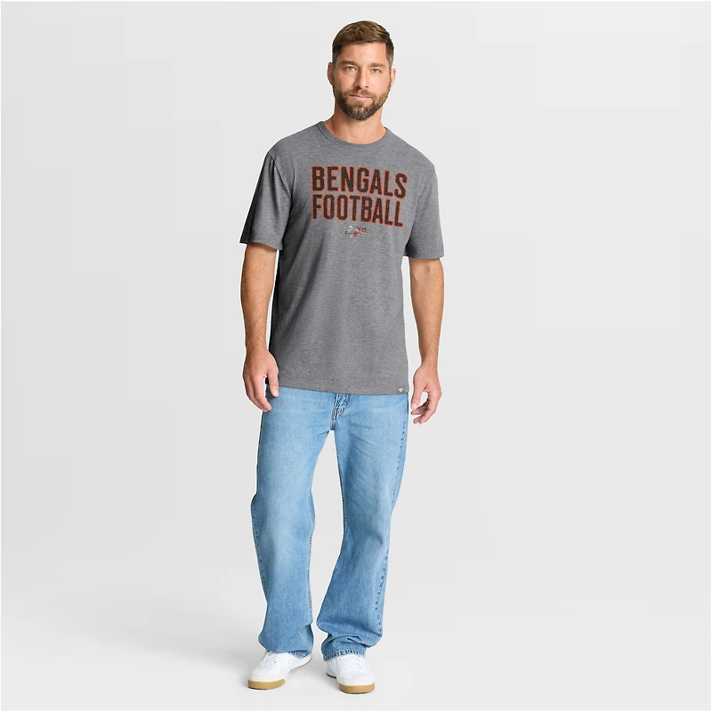Men's Fanatics Heather Gray Cincinnati Bengals First Down Tribute Tri-Blend T-Shirt