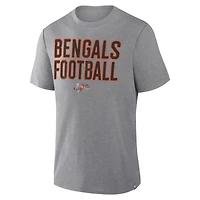 Men's Fanatics Heather Gray Cincinnati Bengals First Down Tribute Tri-Blend T-Shirt