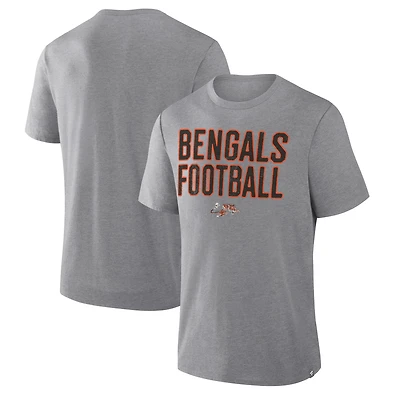Men's Fanatics Heather Gray Cincinnati Bengals First Down Tribute Tri-Blend T-Shirt