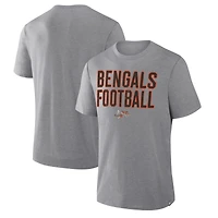 Men's Fanatics Heather Gray Cincinnati Bengals First Down Tribute Tri-Blend T-Shirt