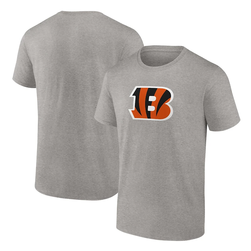 Men's Fanatics Heather Gray Cincinnati Bengals Primary Logo T-Shirt