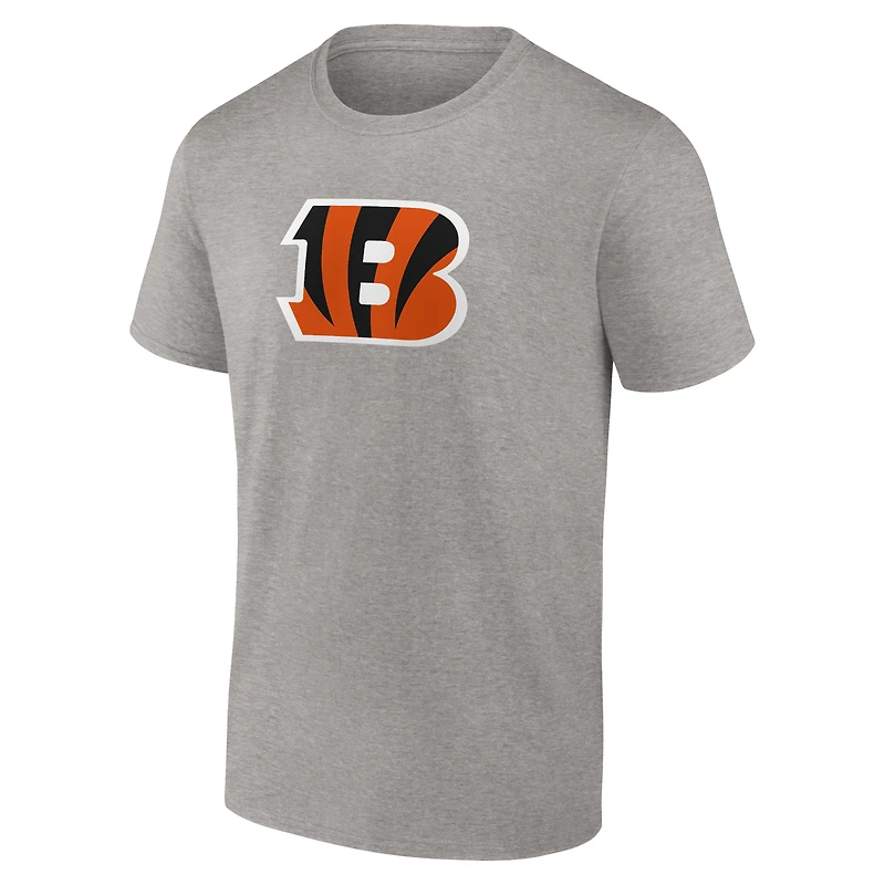 Men's Fanatics Heather Gray Cincinnati Bengals Primary Logo T-Shirt