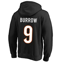 Fanatics Joe Burrow pour hommes, noir, Cincinnati Bengals, grand et sweat à capuche en molleton avec nom numéro