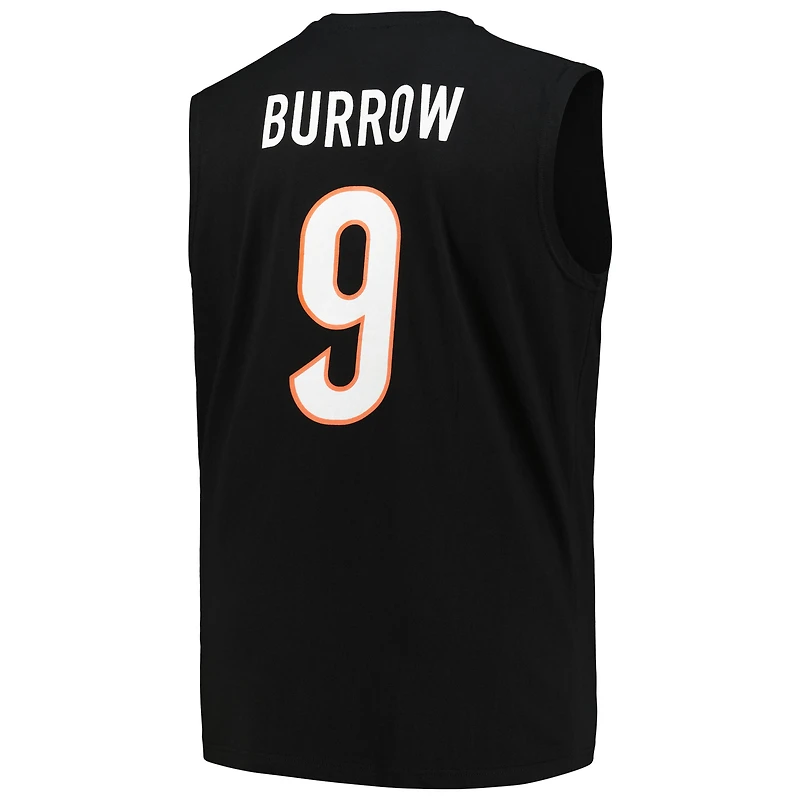Men's Fanatics Joe Burrow Black Cincinnati Bengals Big & Tall Muscle Tank Top
