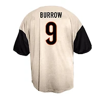 Men's Fanatics Joe Burrow Cream Cincinnati Bengals Big & Tall Baseball Button-Up Shirt