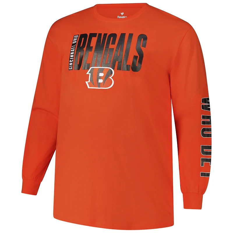 Men's Fanatics  Orange Cincinnati Bengals Big & Tall Vision Long Sleeve T-Shirt