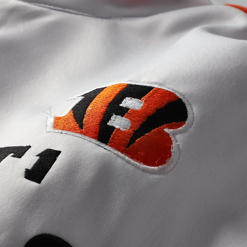 Men's Fanatics White Cincinnati Bengals Big & Tall Tricot Full-Zip Track Jacket