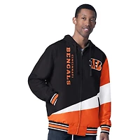 Veste à capuche réversible entièrement zippée G-III Sports by Carl Banks pour homme, noire/anthracite, des Bengals de Cincinnati, Dual Threat