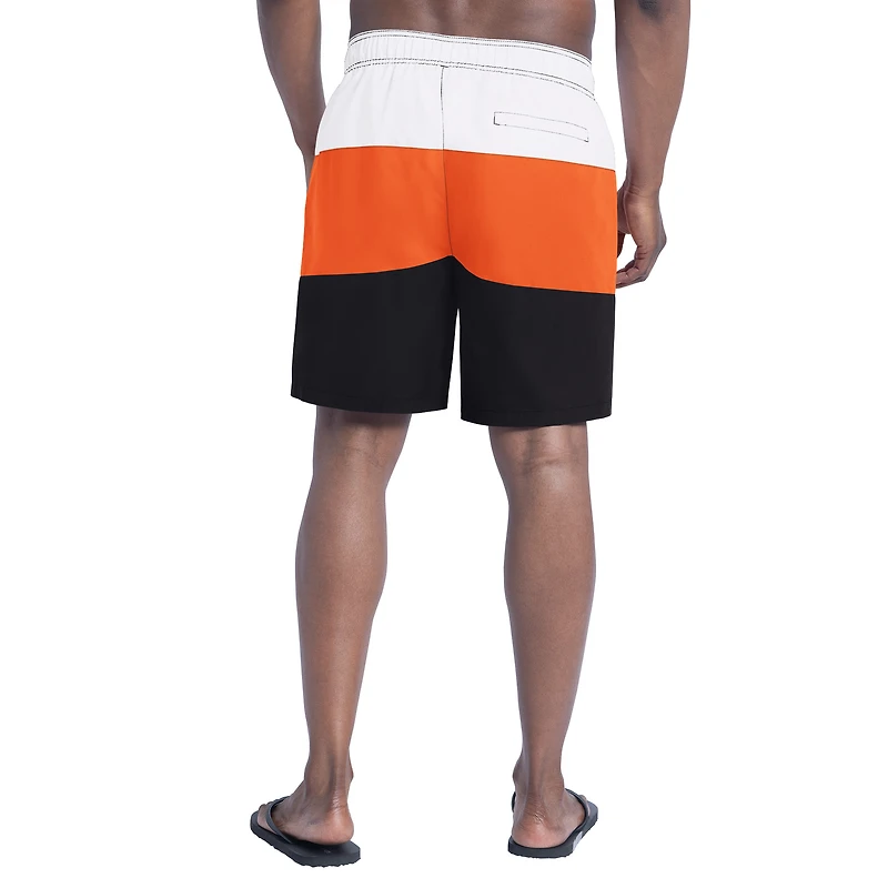 Men's G-III Sports by Carl Banks  Black/Orange Cincinnati Bengals Sunrise Volley Swim Shorts