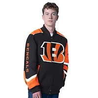 Men's G-III Sports by Carl Banks Black Cincinnati Bengals Prime Time Full-Zip Racing Jacket