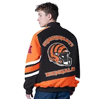 Men's G-III Sports by Carl Banks Black Cincinnati Bengals Prime Time Full-Zip Racing Jacket
