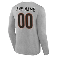 Men's Cincinnati Bengals Team Authentic Personalized Name & Number Long Sleeve T-Shirt