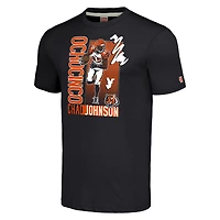 Hommage pour hommes Chad Johnson Heathered Charcoal Cincinnati Bengals Caricature Joueur retraité T-shirt triple mélange