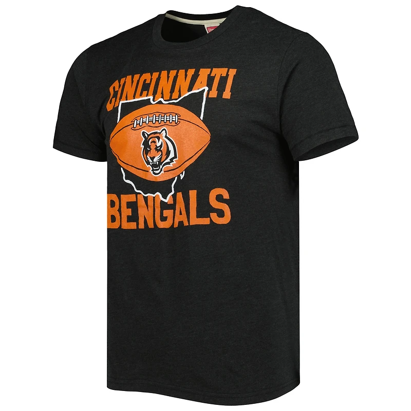 Men's Homage Cincinnati Bengals Hyper Local Charcoal Tri-Blend T-Shirt
