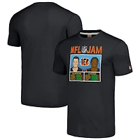 T-shirt noir à trois bandes NFL Jam pour homme avec logo Joe Burrow & Ja'Marr Chase des Bengals de Cincinnati