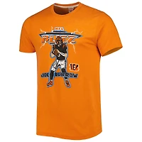 T-shirt tri-blend NFL Blitz Player Hommage Joe Burrow pour homme, orange chiné, Cincinnati Bengals