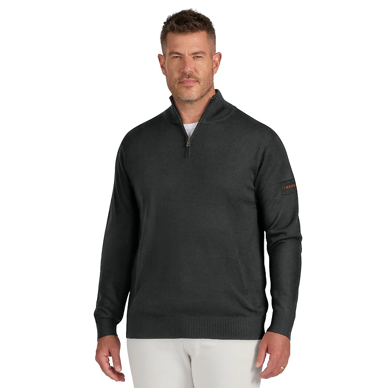 Pull zippé à quart de tour pour homme J. Palmer Black Cincinnati Bengals Franchise