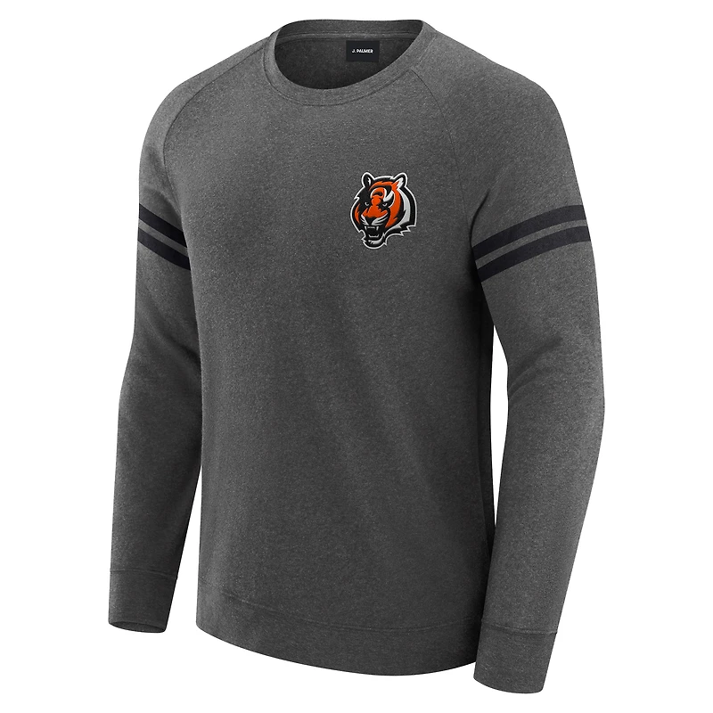Men's J. Palmer Dark Heather Gray Cincinnati Bengals Players Lounge Raglan Tri-Blend Sweatshirt
