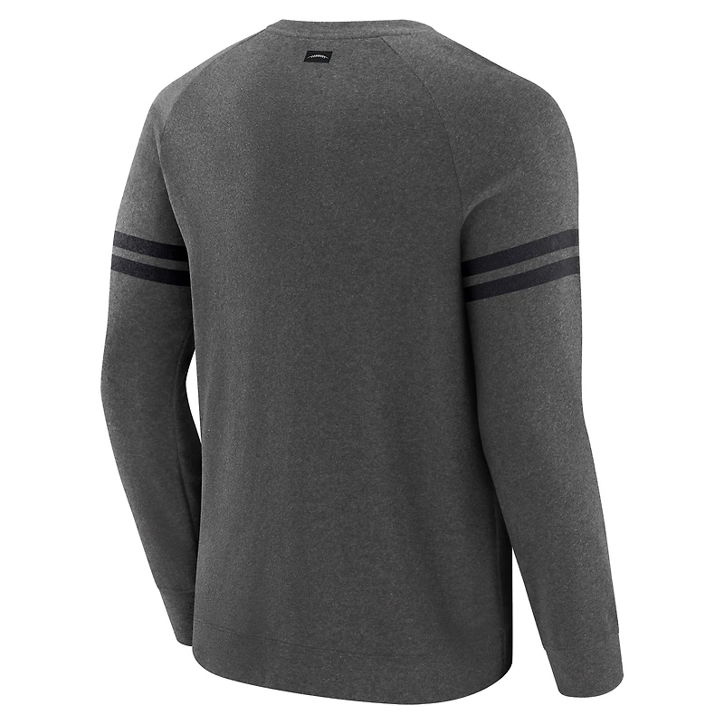 Sweat-shirt à manches longues raglan tri-blend gris chiné foncé J. Palmer pour homme, des Bengals de Cincinnati