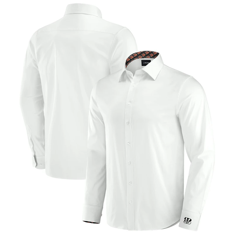 Men's J. Palmer White Cincinnati Bengals Man-In-Motion Long Sleeve Button-Up Dress Shirt