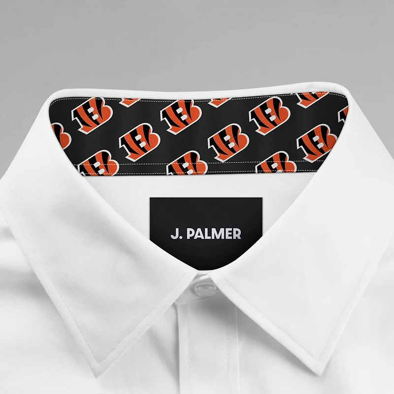 Men's J. Palmer White Cincinnati Bengals Man-In-Motion Long Sleeve Button-Up Dress Shirt