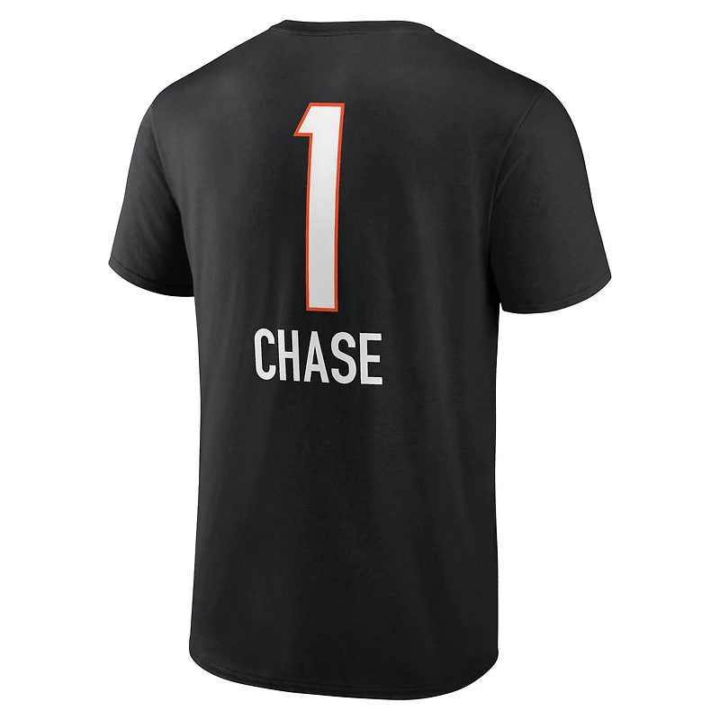Men's Ja'Marr Chase Black Cincinnati Bengals Team Wordmark Name & Number T-Shirt