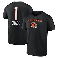 Men's Ja'Marr Chase Black Cincinnati Bengals Team Wordmark Name & Number T-Shirt
