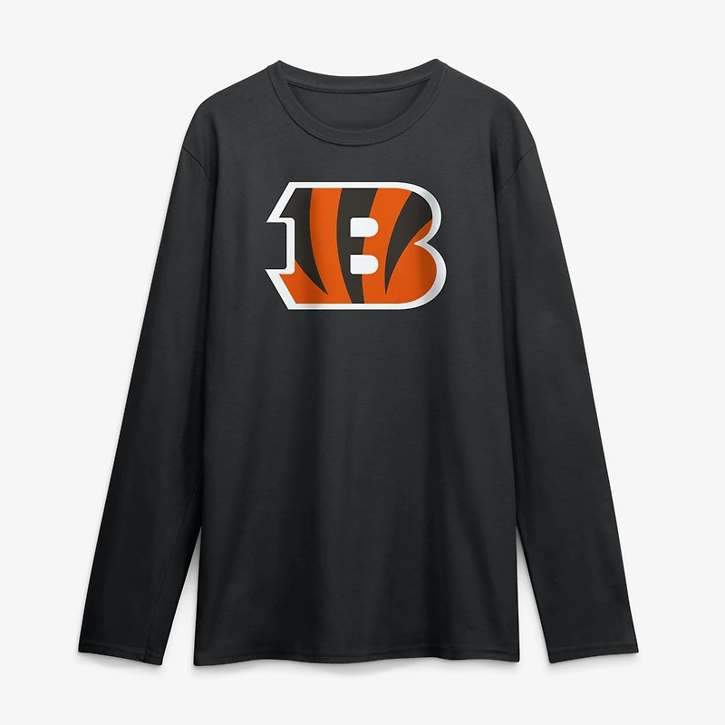 Men's Logo Athletic Black Cincinnati Bengals Primary Long Sleeve T-Shirt