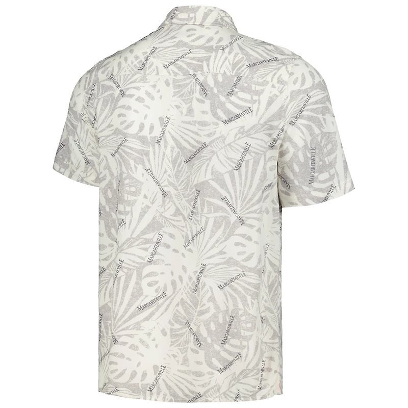 Chemise boutonnée de fête à imprimé Monstera délavé au sable des Bengals Cincinnati Margaritaville pour hommes