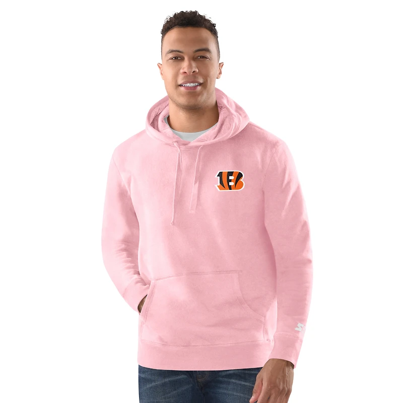 Men's Margaritaville Orange Cincinnati Bengals Time Flies Garment Dyed Pullover Hoodie