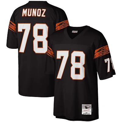 Maillot réplique Mitchell & Ness Anthony Muñoz noir Cincinnati Bengals Legacy pour hommes