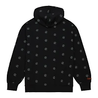 Men's Mitchell & Ness Black Cincinnati Bengals Allover Print Fleece Pullover Hoodie