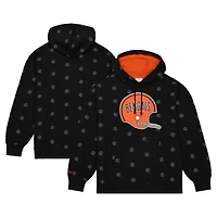 Sweat à capuche noir en polaire imprimé intégral Mitchell & Ness pour hommes des Bengals de Cincinnati