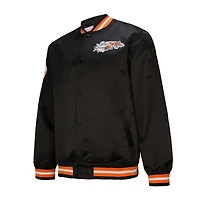 Veste zippée complète en satin noir pour homme des Bengals de Cincinnati