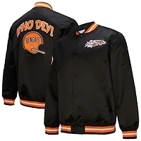 Veste zippée complète en satin noir pour homme des Bengals de Cincinnati