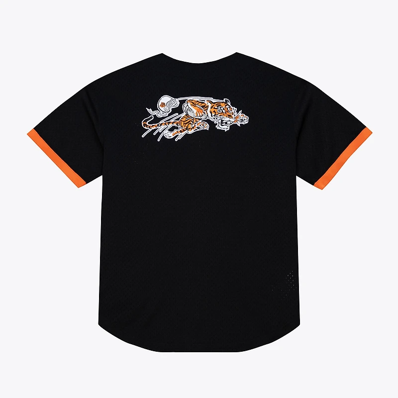 Men's Mitchell & Ness  Black Cincinnati Bengals Head Coach Mesh Full-Button Fashion Jersey