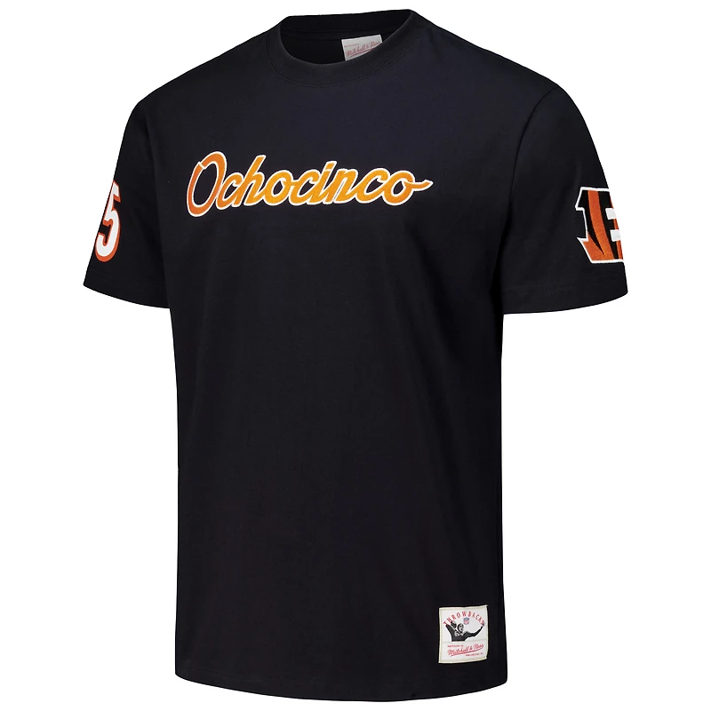 Men's Mitchell & Ness Chad Johnson Black Cincinnati Bengals Retired Player Nickname T-Shirt
