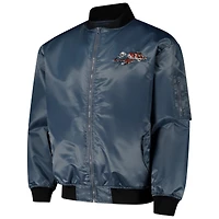 Men's Mitchell & Ness Charcoal Cincinnati Bengals Big Tall Bomber Full-Zip Jacket