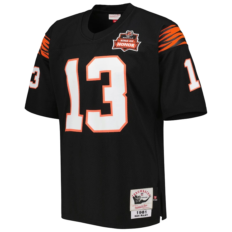 Mitchell & Ness Ken Riley noir Cincinnati Bengals 1981 authentique maillot de joueur retraité