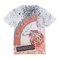 T-shirt sublimé blanc Mitchell & Ness Cincinnati Bengals Team Burst pour hommes