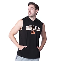 Sweat à capuche sans manches MSX by Michael Strahan pour homme, noir, Cincinnati Bengals Action