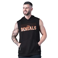 Men's MSX by Michael Strahan Black Cincinnati Bengals Tri-Blend Rebound Sleeveless Hoodie