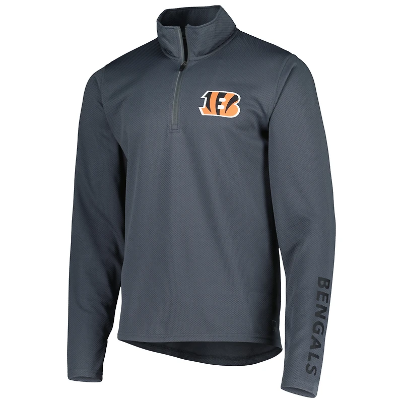 Men's MSX by Michael Strahan Charcoal Cincinnati Bengals Half-Zip Pullover