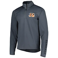 Men's MSX by Michael Strahan Charcoal Cincinnati Bengals Half-Zip Pullover